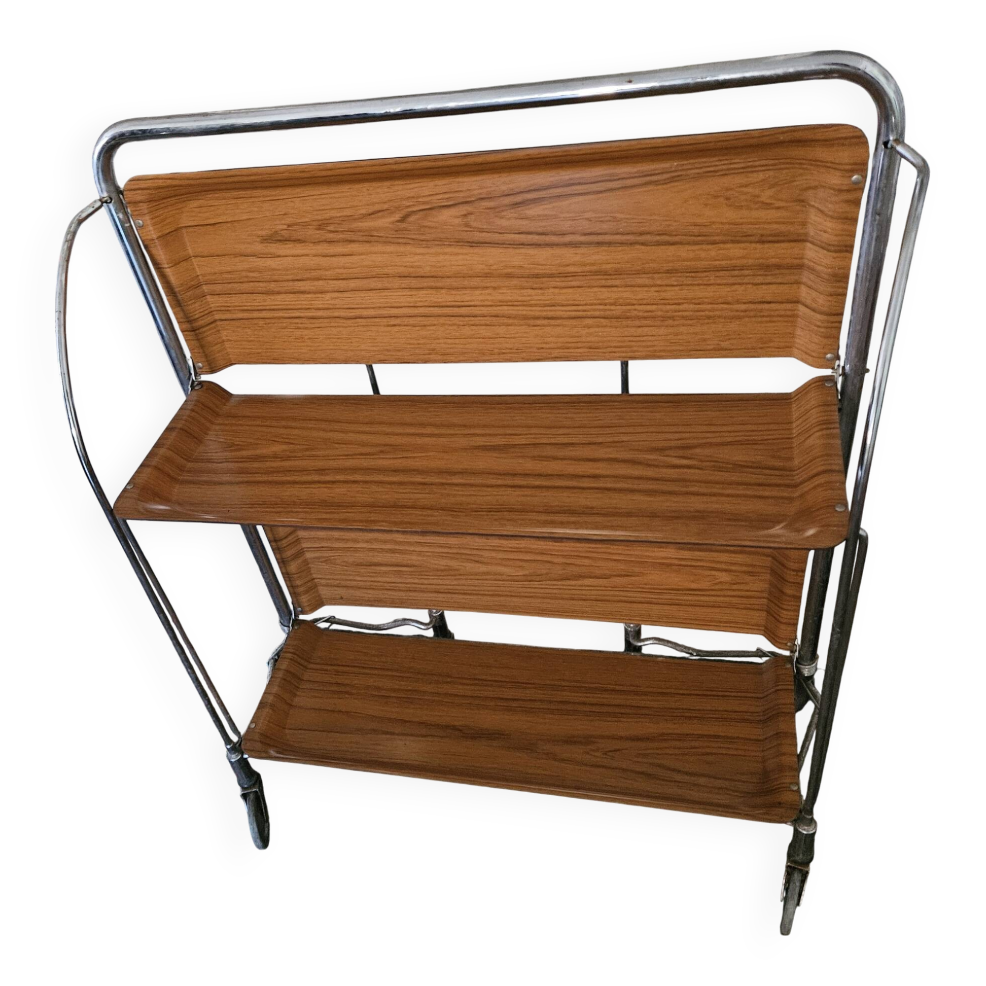 Vintage chrome folding table & 70's Formica