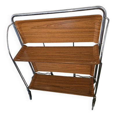 Desserte pliante vintage chromé & Formica 70’s