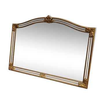 Antique 1960s gold-plated glass mirror