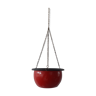 Red enamelled pot cover to hang