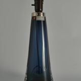 Blue Crystal Glass Table Lamp model RD 1566 by Carl Fagerlund, Orrefors, 1960s