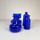 Midcentury Collection of Five Blue Vases by Erik Hoglund, Sweden, 1960s