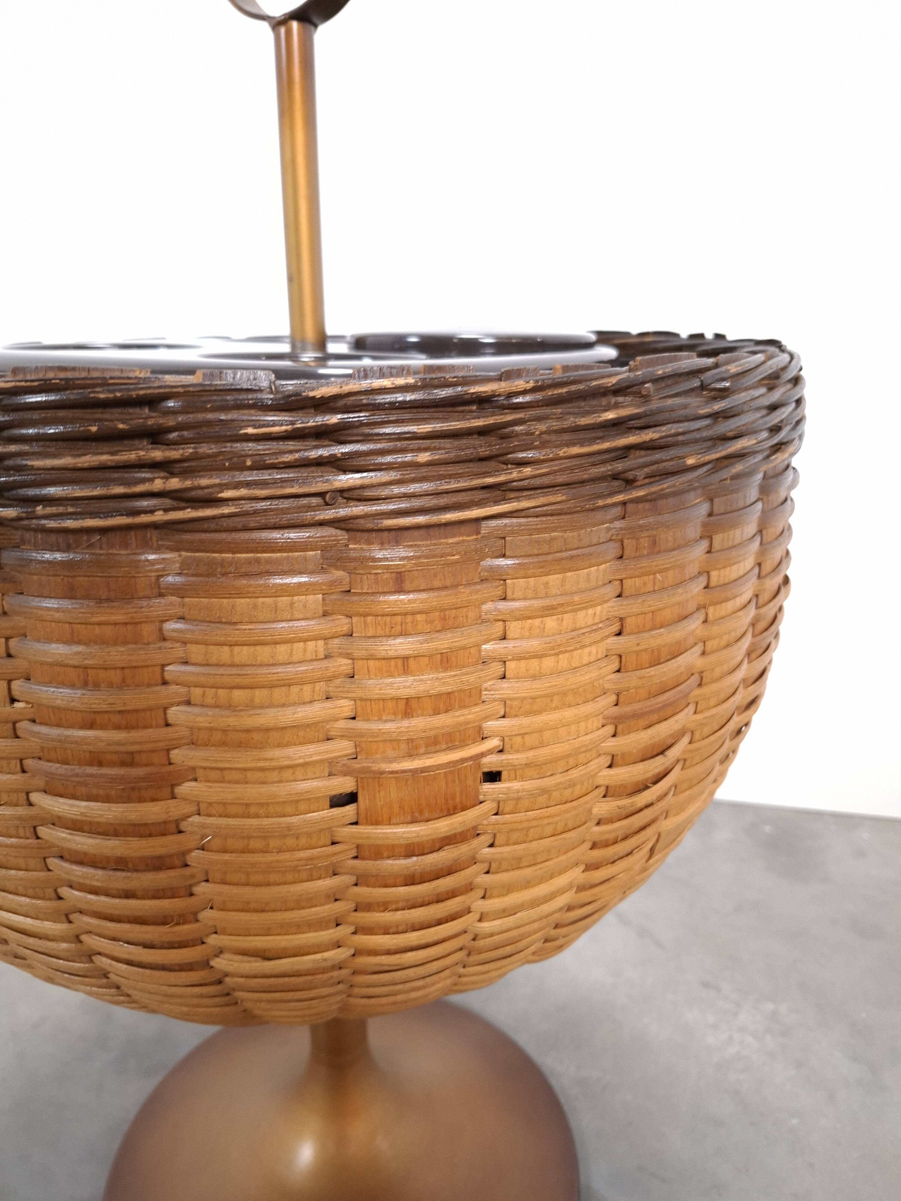 Draagbare bar, wijnkoeler met rotan en kunststof