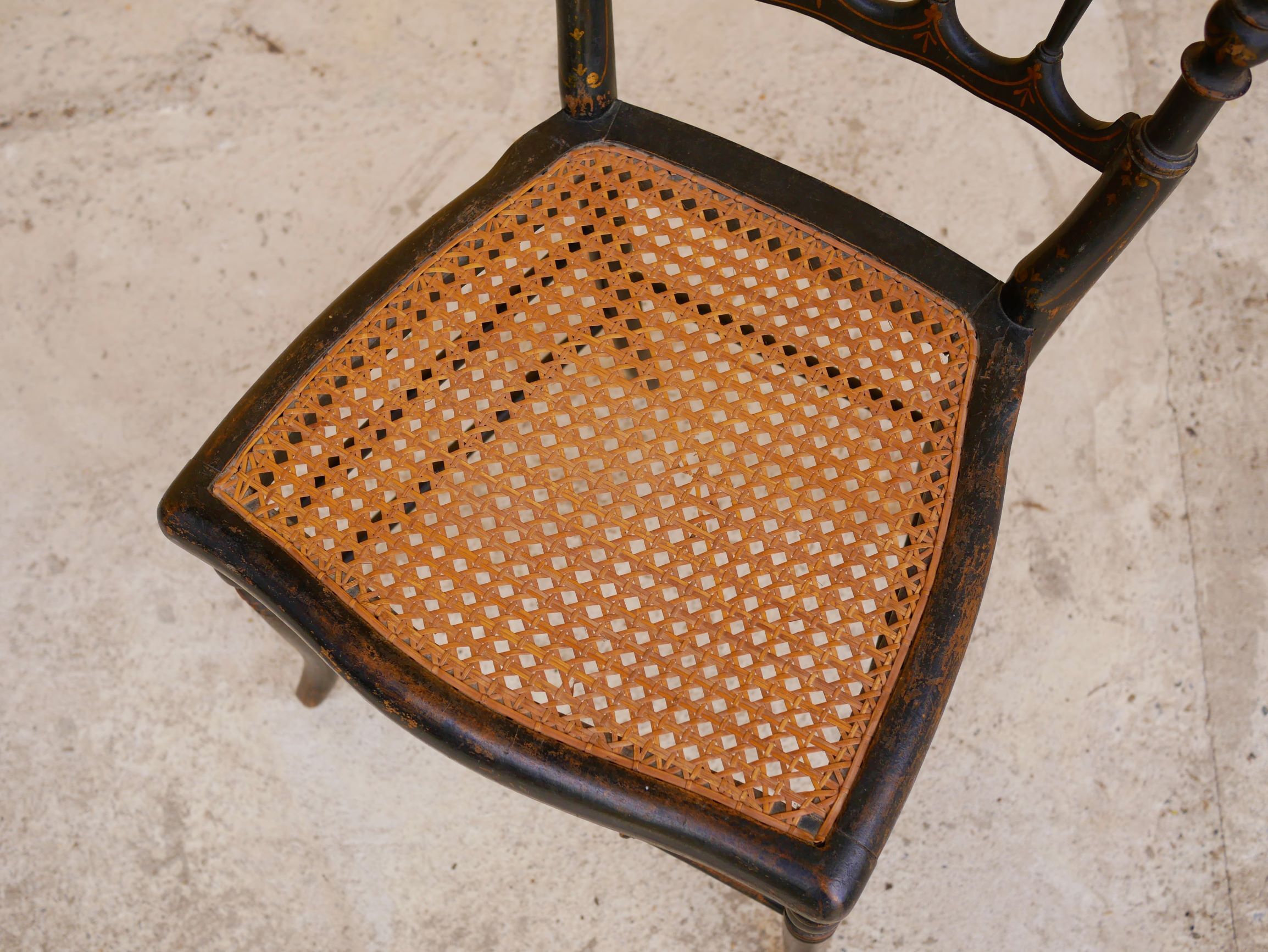 Napoleon III wooden and canning chair, 1920s