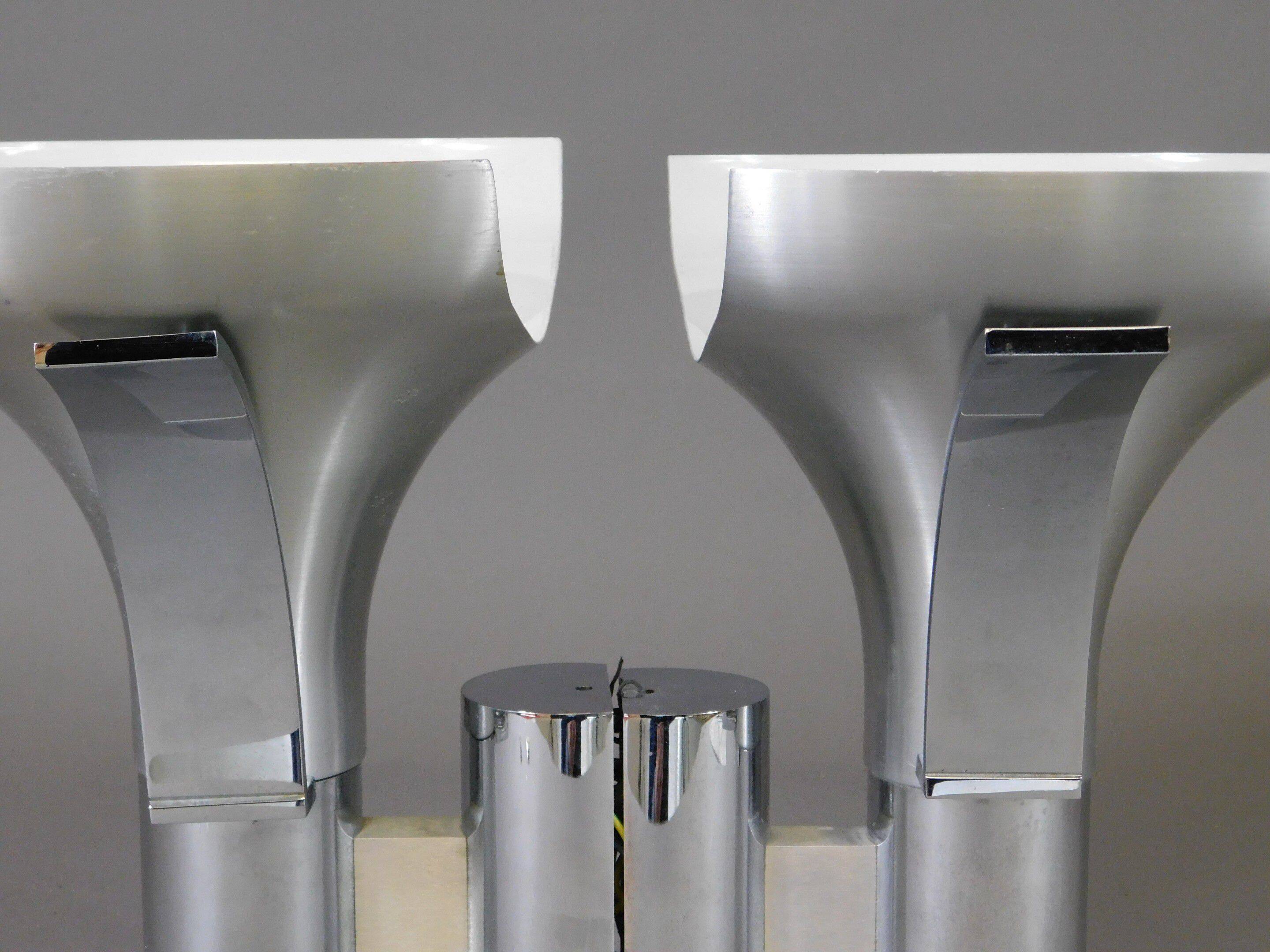 Pair of vintage chrome wall lights