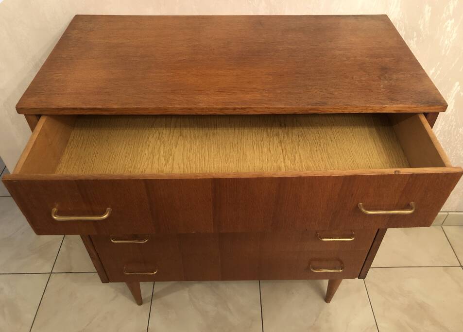 Scandinavian wooden chest of drawers from the 1960s