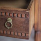 Wooden furniture with 3 drawers in Louis XVI style, chiffonnier table.