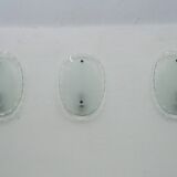 Set of Three Curved Glass Sconces by Cristal Art, Italy, 1960s