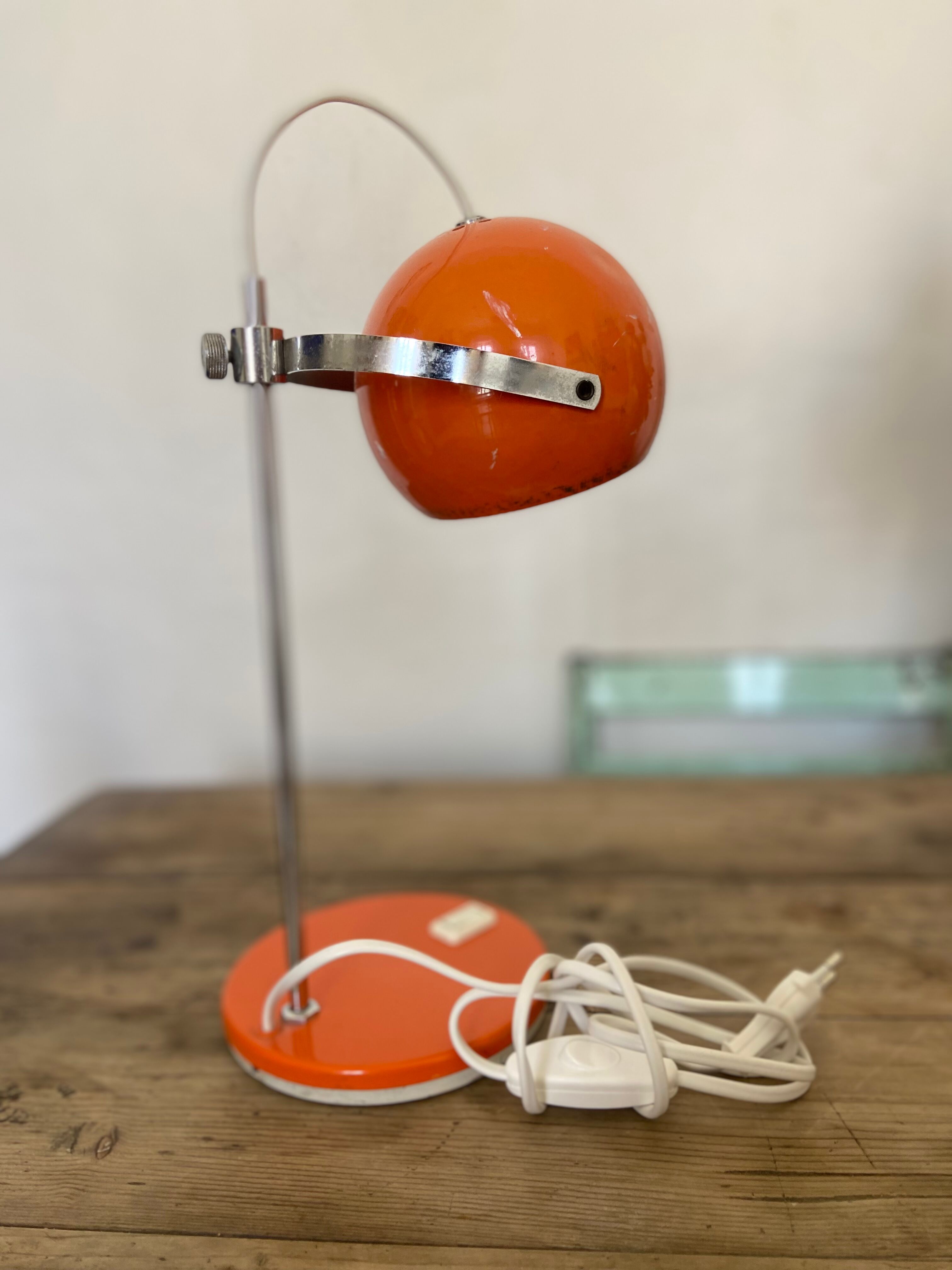 Lampe eyeball vintage orange