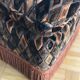Ottoman footrest in Velvet diamond art deco style