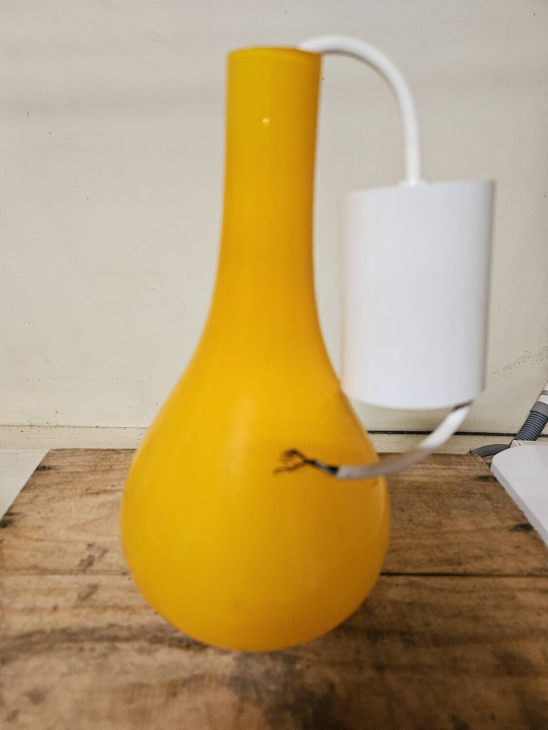 Vintage orange opaline pendant light