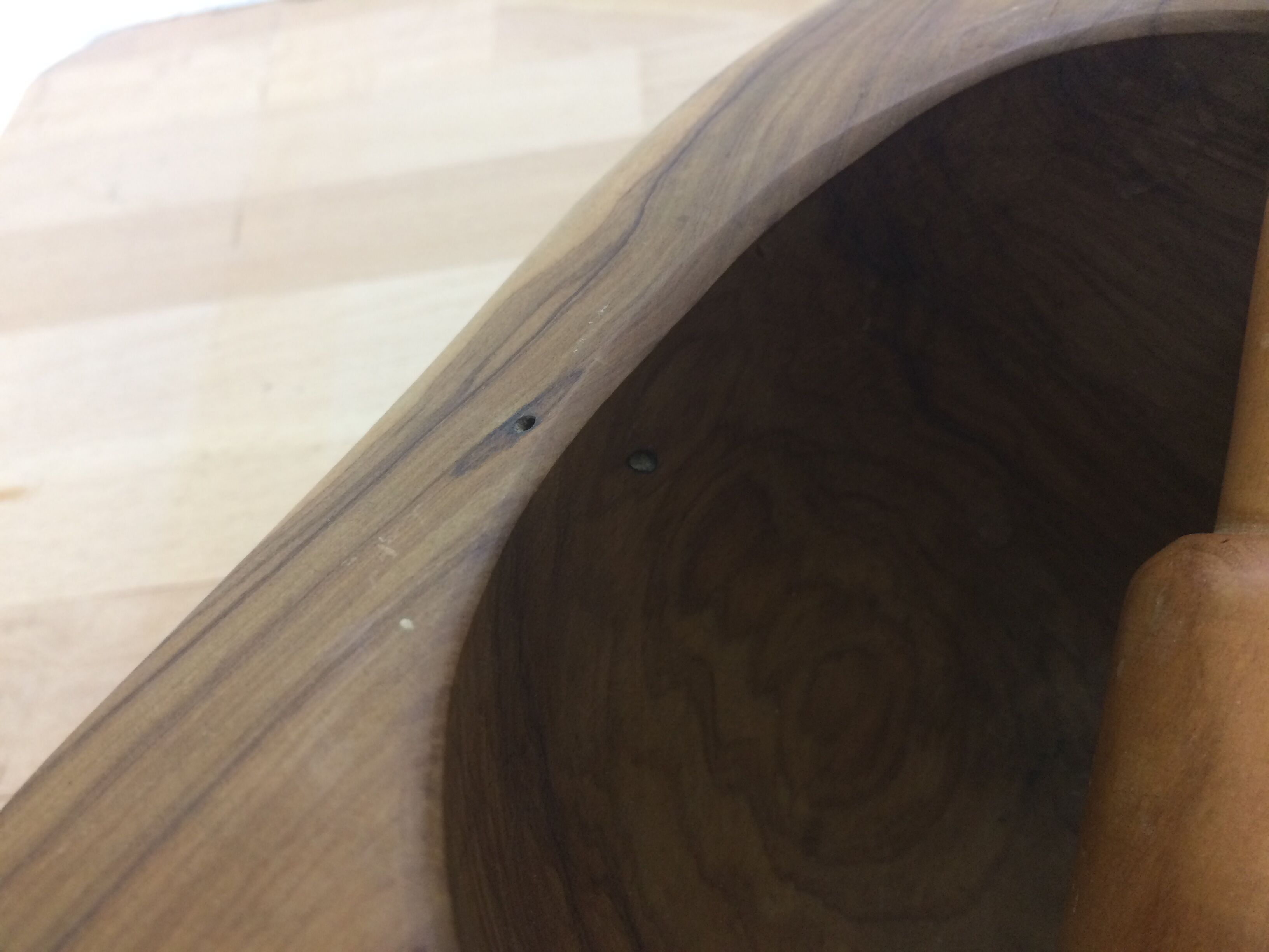 Mortier et pilon en bois d'olivier