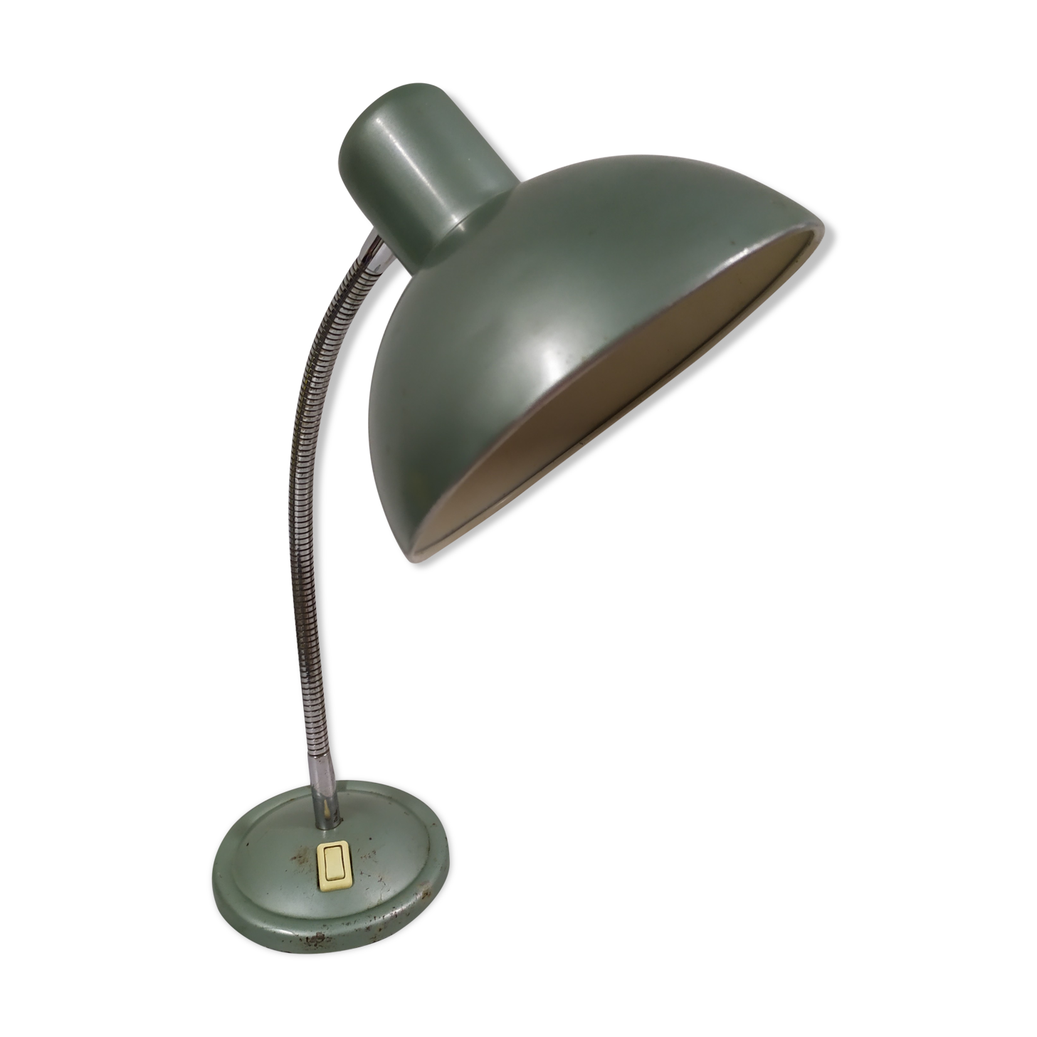 Former green aluminum metal lay desk lamp - year 60 - 70 - works