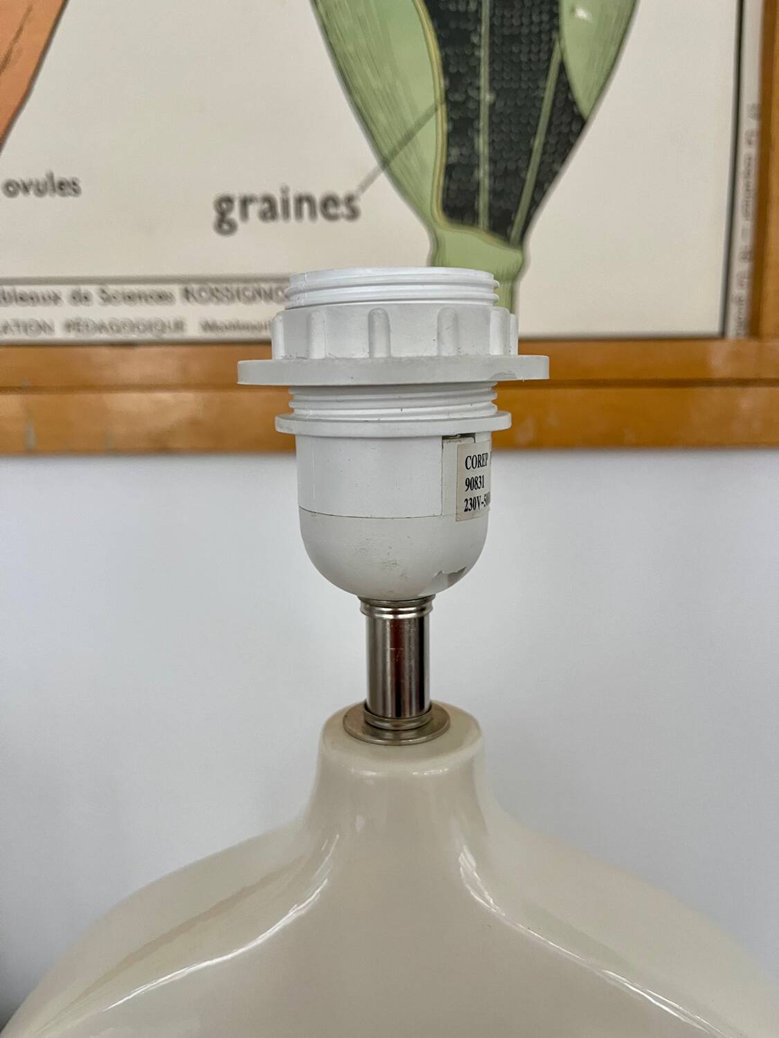 White contemporary ceramic lamp base