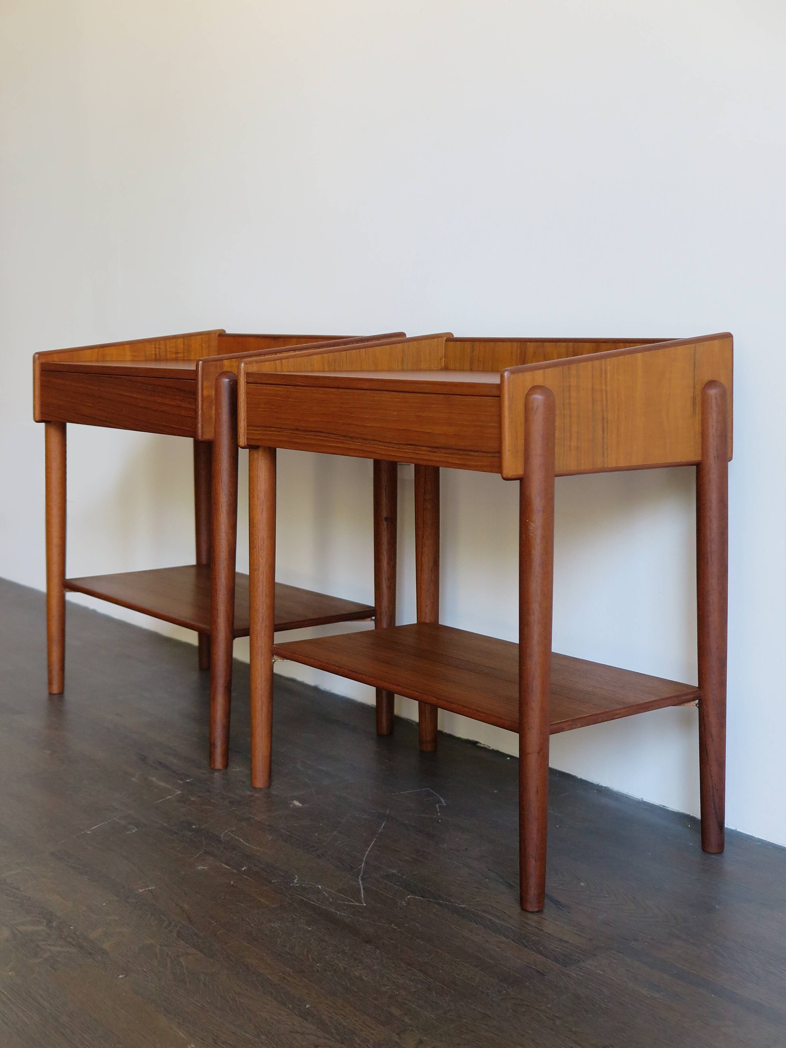 Børge Mogensen Scandinavian teak bedside tables 1950s