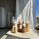 Side table, end of sofa in natural mango monoxyl conical tray H:50cm