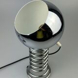 60s 70s table lamp ball lamp spring chrome metal space age design