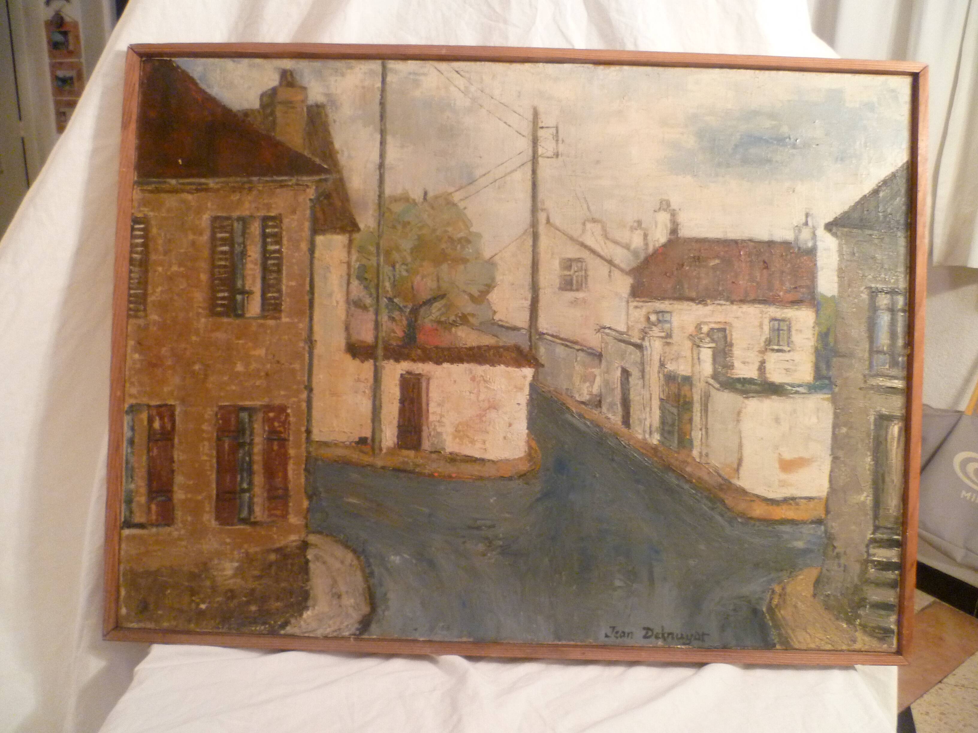 "subsurb street" signed jean deknuyat modernist