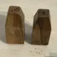 Brutalist condiment service in wood – Mid-Century 1950s