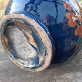 Vase with 3 handles in glazed terracotta Alsace early 20th century