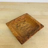 Square palm wood pocket emptier, vintage