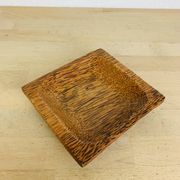 Vide poche carré bois de palmier, vintage