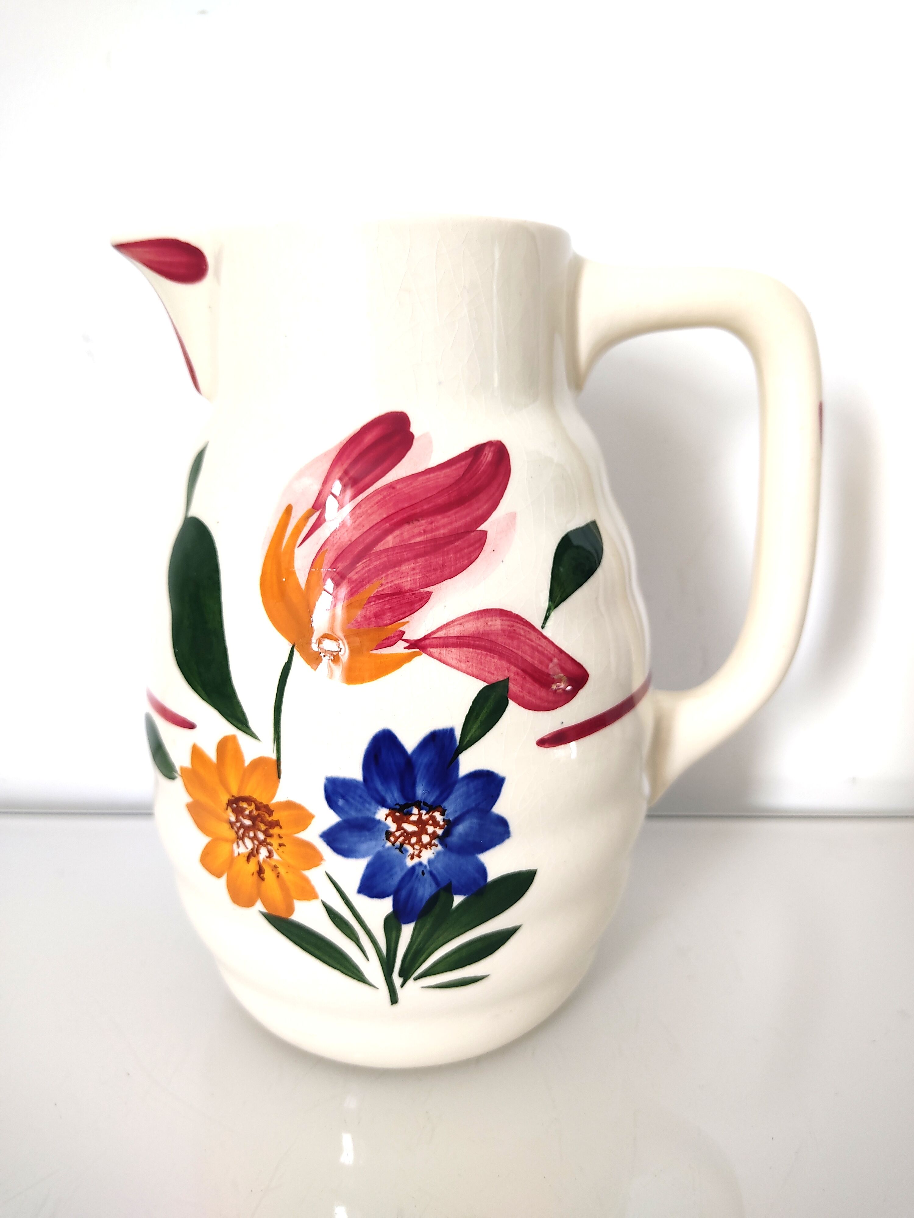 Pitcher Sarreguemines décor Selestat