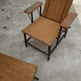 Old rattan armchair