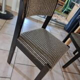 Vintage baumann chairs from the 60s upholstered. set of 6 antique chairs stamped bauman
