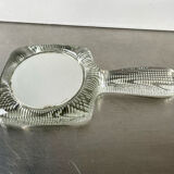Handheld glass mirror Swedish design 1960's