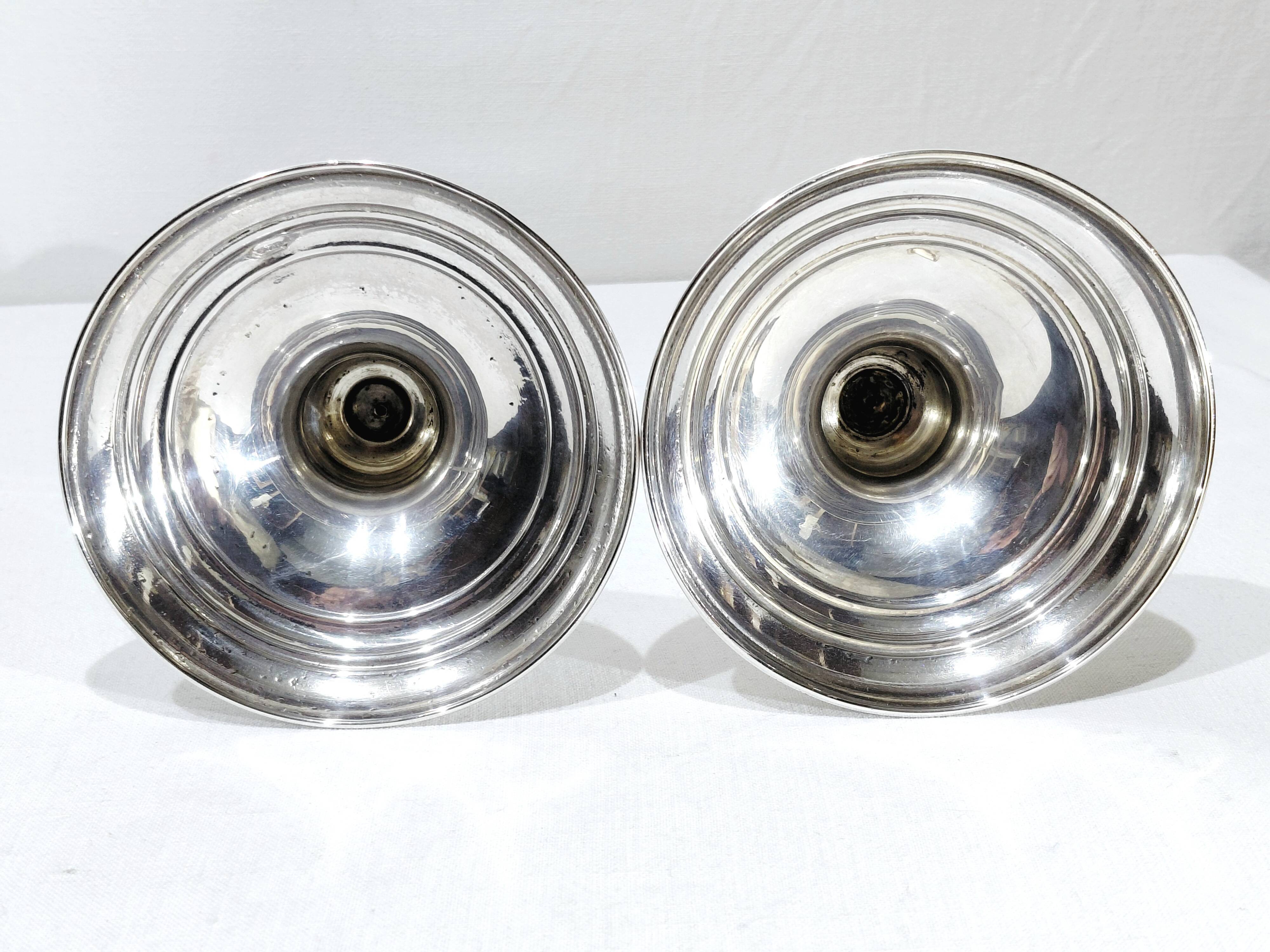 Pair of Silver Candle Holders Egypt