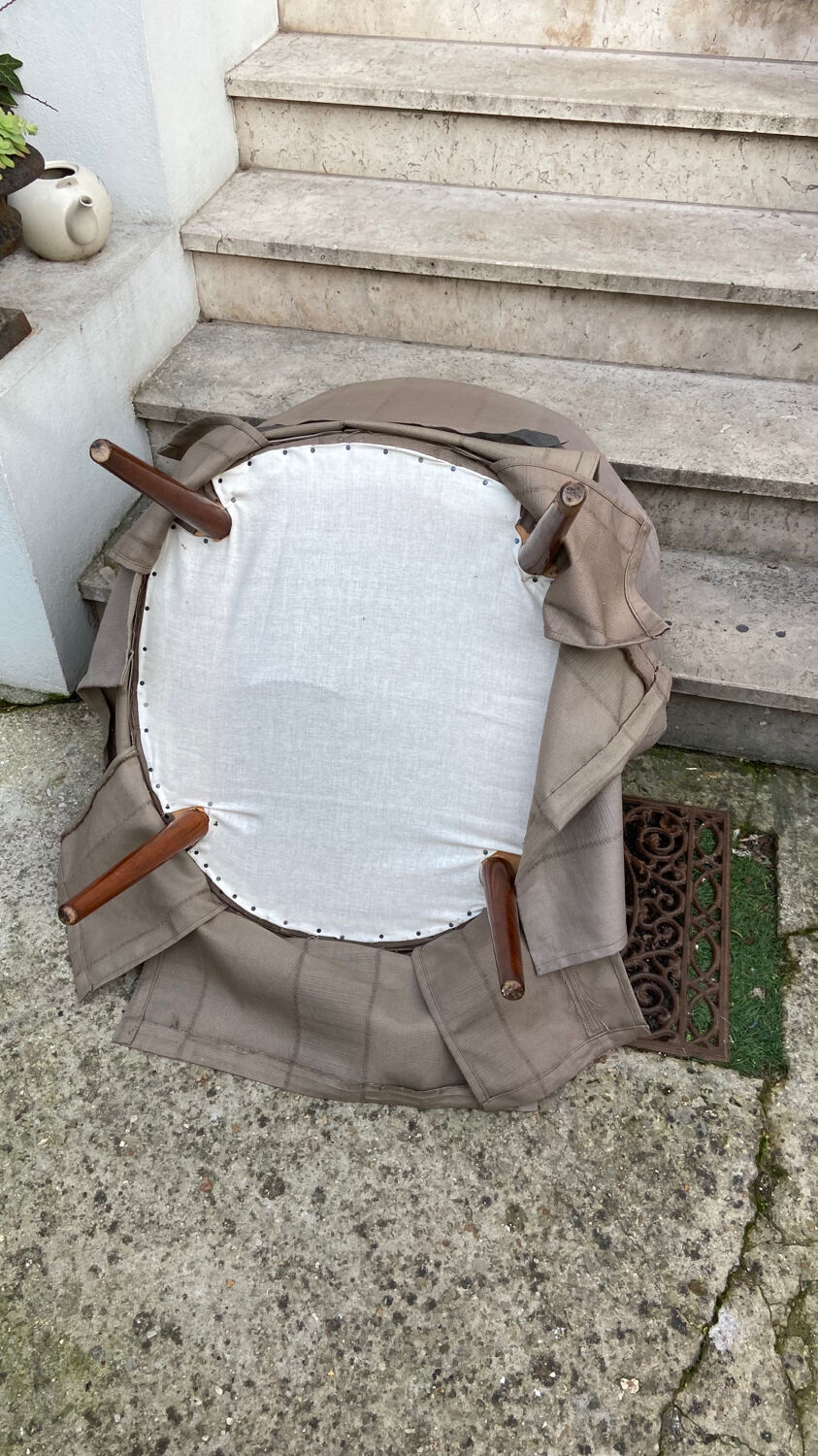 Vintage canvas toad armchair 1970