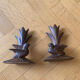Carved wooden bird candlesticks - Black Forest