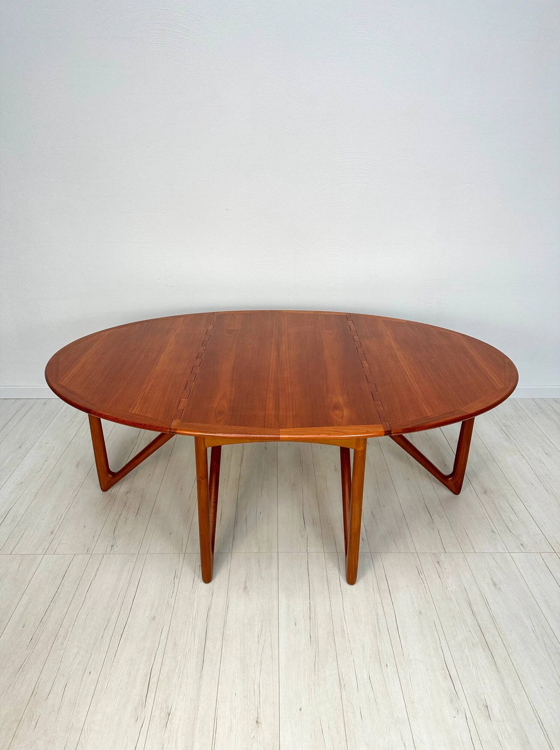 1960s Vintage Gate-leg Teak Danish Dining Table by Niels Koefoed