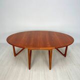 1960s Vintage Gate-leg Teak Danish Dining Table by Niels Koefoed