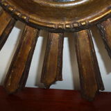 Old sun mirror gilded carved wood 50s-60s 49cm
