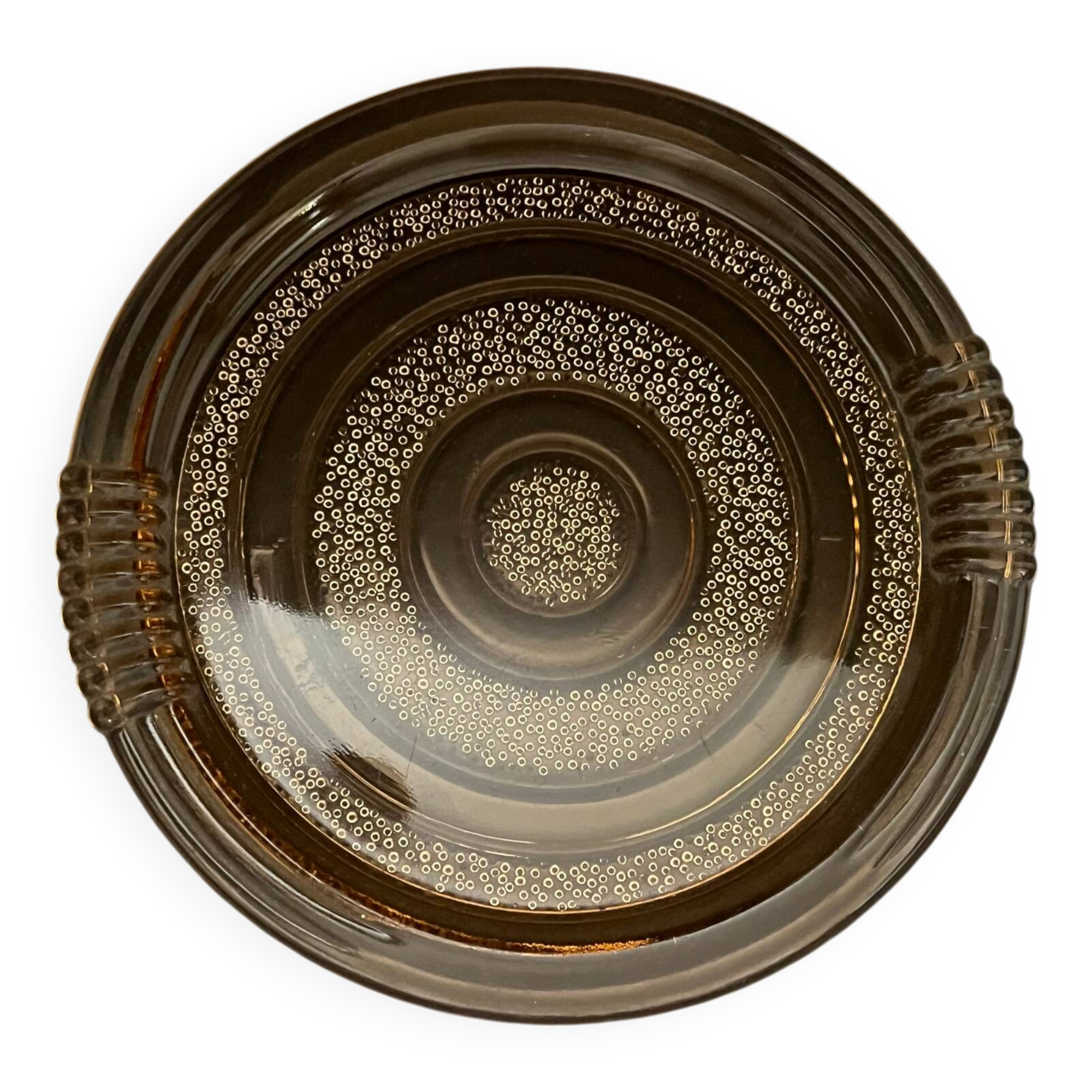 Plateau art déco en verre teinté rose