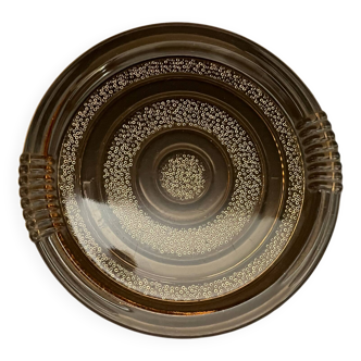 Art Deco tray in pink tinted glass