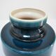 Vase céramique craquelée bleu canard 1970