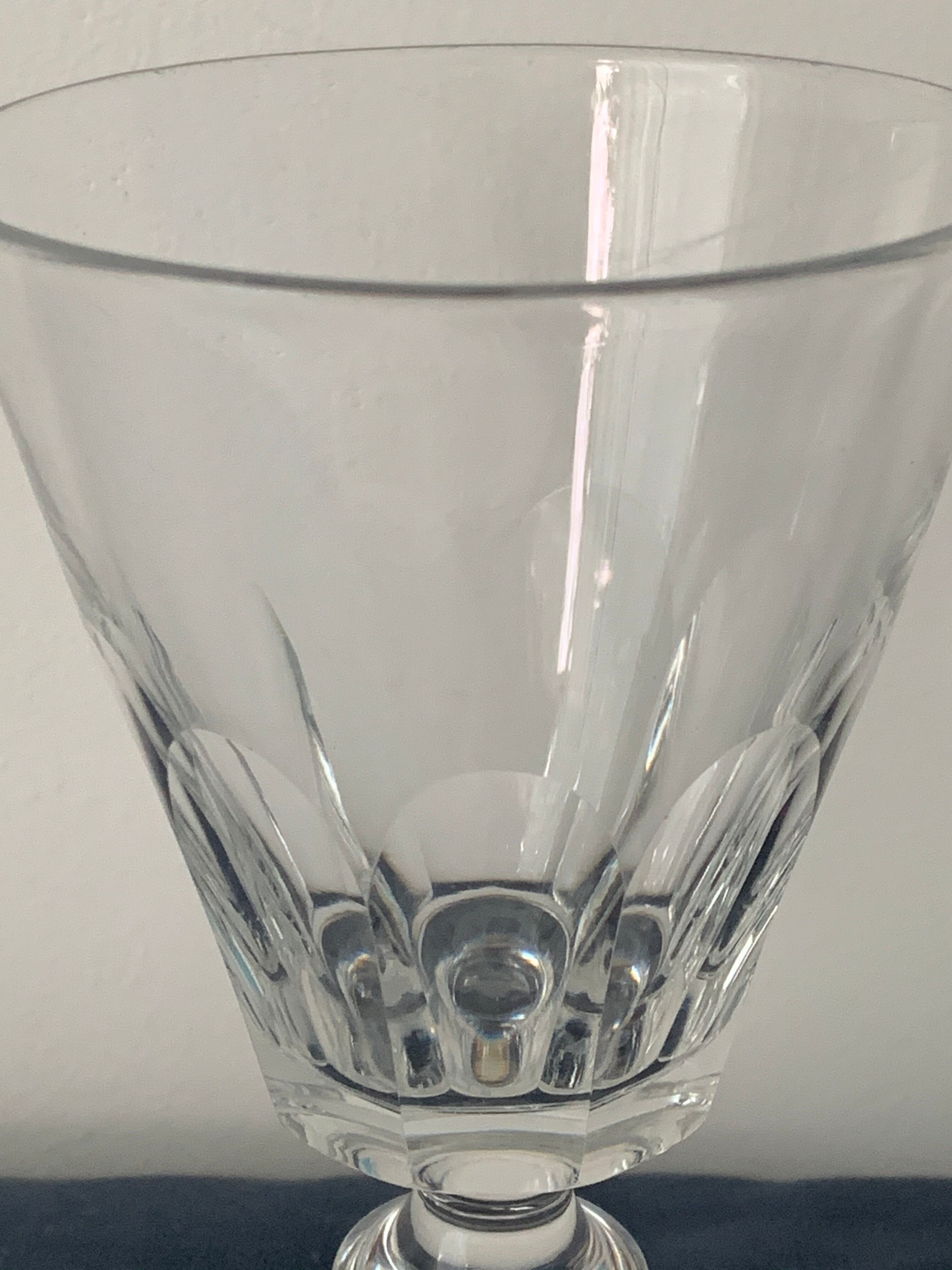 Suite of 5 old Baccarat walking glasses in crystal and glass