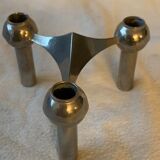 3 chrome metal candlesticks designed Nagel 1970