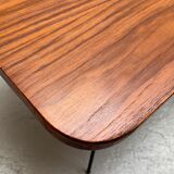 Table d’appoint osier et bois années 60