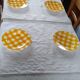 6 yellow gridded plates from the 50s-60s