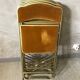 Quatre chaises pliantes velours et laiton