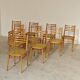 Lot de 10 chaises ton bystrice bois et cannage 1960