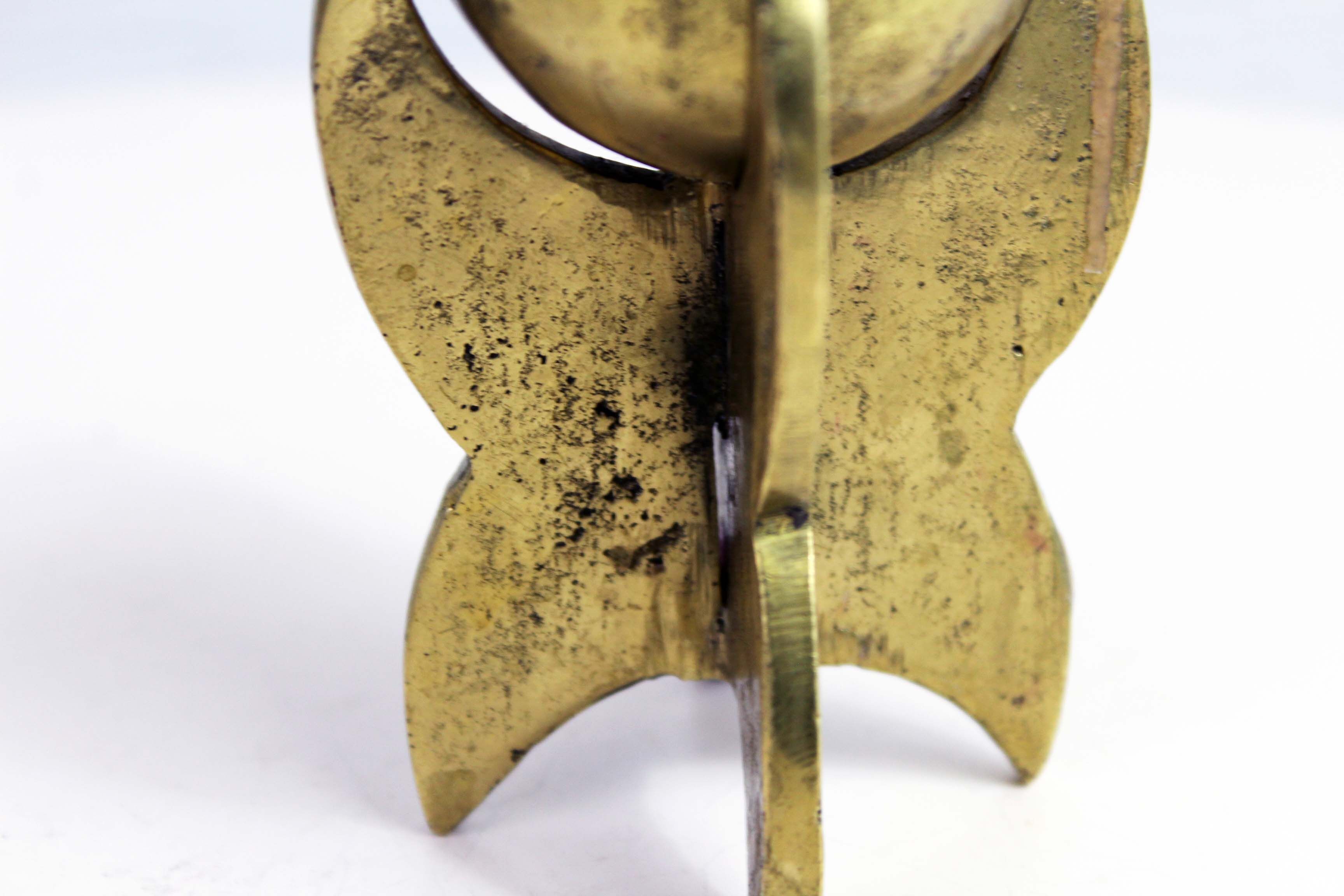 Brutalist candleholder bronze