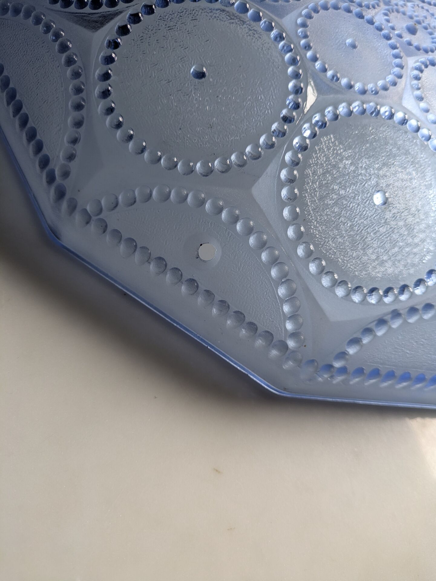 Grande Vasque moulé Art Deco Bleu azur.