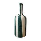 Enamelled ceramic vase, striped graphic design