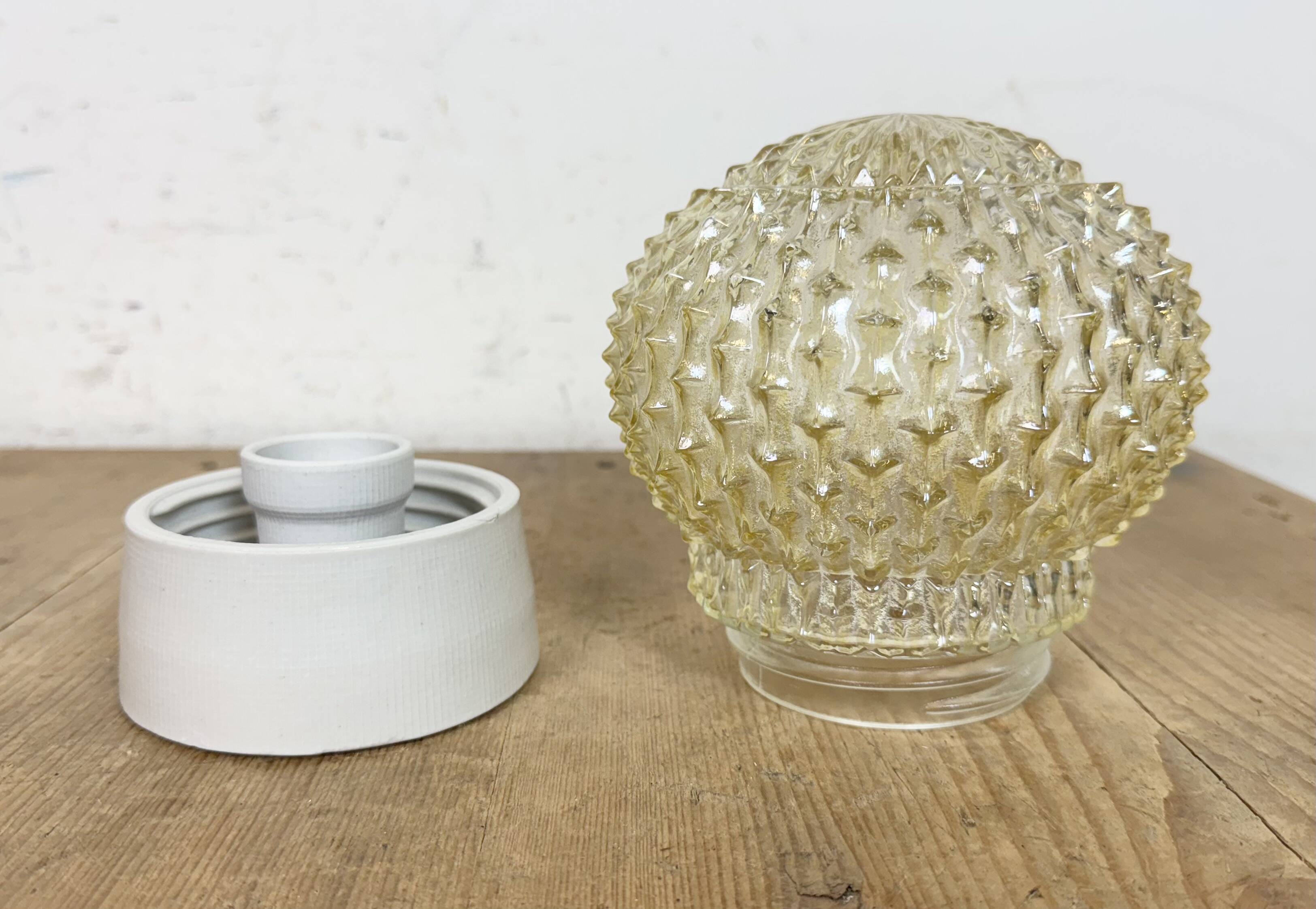 Vintage White Porcelain Ceiling Light, 1970s