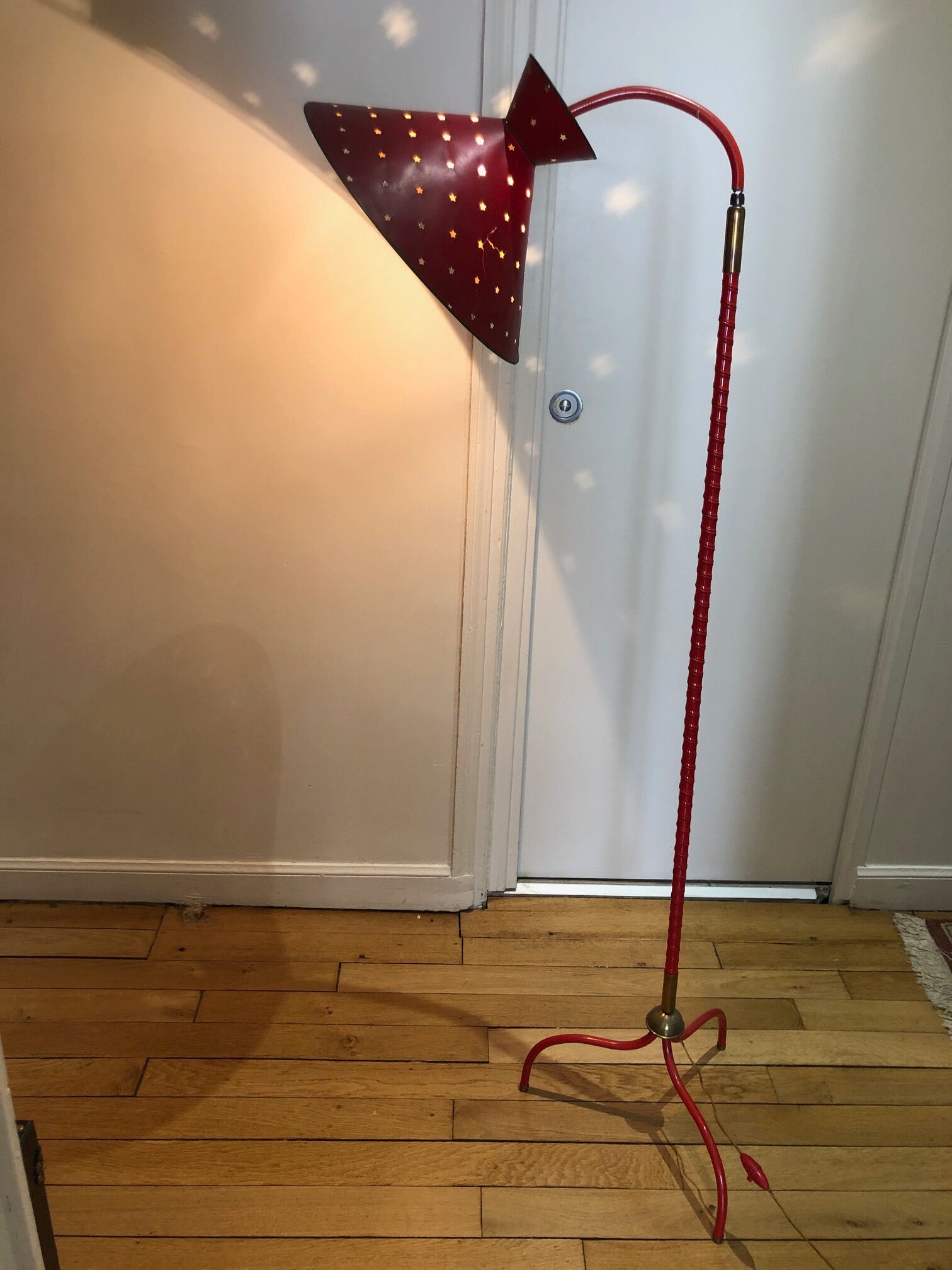 Lamppost with paper lampshade 1950